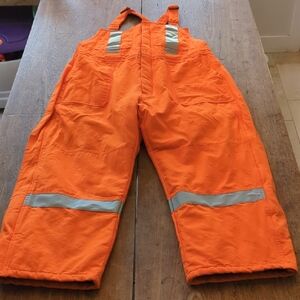 Orange Insulated Reflective Work Overalls Size Large